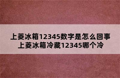 上菱冰箱12345数字是怎么回事 上菱冰箱冷藏12345哪个冷